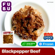 FUBU Blackpepper Beef - Sapi Iris Lada Hitam dengan Jamur Tiram ala Cina - Satu Porsi Lauk Instan Fr