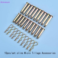 Annasun 10pcs/Set 186F Diesel Farming Rotary Tiller Pin 8×40 8×50 Lock Pin Shaft R Card MY