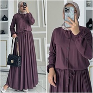 AURELIA dress by ZALFA OUTFIT plain gamis/ plain dress/ rayon gamis/