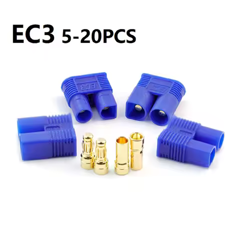 5-20pcs EC3 Battery Connector Plugs EC3 Male Female Banana Plug Connectors Gold Bullet Connector for