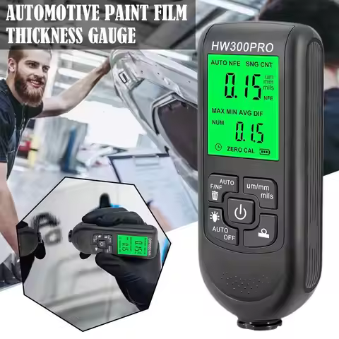 HW300PRO Auto Thickness Gauge Digital Coating Car Paint Measuring Paint Automatic Film 0.1micron/0-2