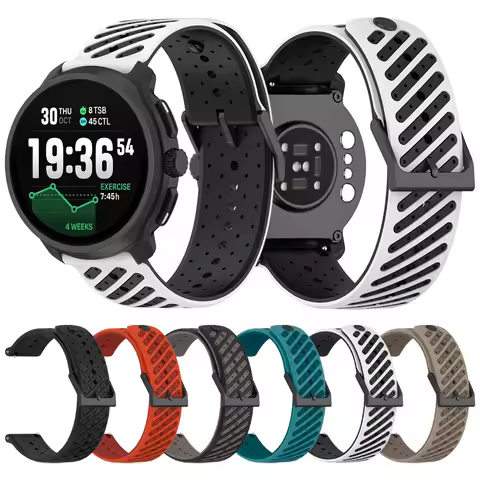 22mm Two Tone Silicone Wristband For Suunto RACE 2 S/Run/Ocean/Vertical Replacement Strap For Suunto