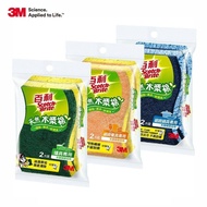 【3M】百利 天然木漿棉菜瓜布-2片x6包(多款可選)，共12片