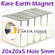 Strong Neodymium Magnets 20x20x5mm Hole 5mm N52 20x20x5 Square Plot