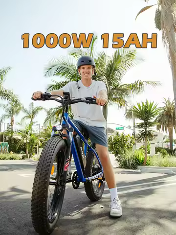 Electric Bike 1000W ,48V 15AH Removable Battery,26"*4" Fat Tire All-Terrain Ebikes Up to 28MPH 7-Spe