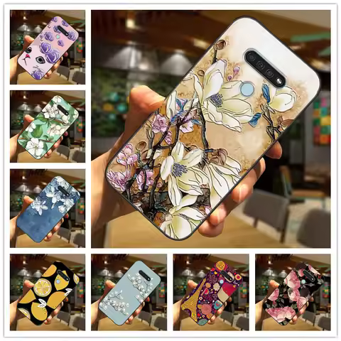 For LG V30 V40 V50 Thinq Case 3D Blossom Emboss Silicone Phone Cover for LG K50 Q60 Cases Soft Relie