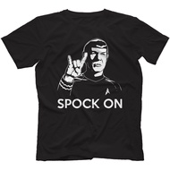 Spock On T-Shirt  Cotton Spoof Funny Rock On