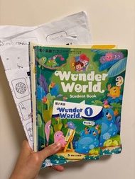 [二手教科書📗]國民小學二年級上學期2上康軒出版英文英語教材英語課本、習作112年8月再版（Wonder World student book + workbook）及考卷6張