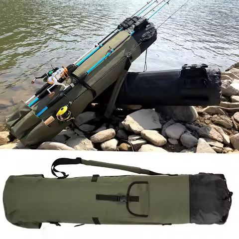 GHOTDA Portable Multifunction Nylon Lure rod Fishing Bag Case Fishing Tackle Tools Storage Bag