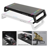 多功能折疊發光桌上型電腦顯示器支架 RGB 4 USB 擴充遊戲機電腦顯示器桌上型支架