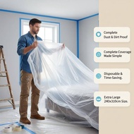 [hro] Transparent Disposable Waterproof Bed Cover  Furniture Protector Dustproof Mattress Sheet for 