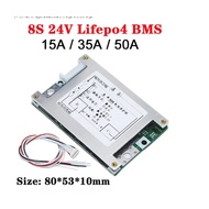 24V 8S 15A/35A/50A Lifepo4 battery balance BMS 3.2V same port PCM for 8S 24V 20Ah 50Ah 100Ah LiFePO4