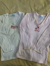 兩件Costco亞蘭夢藤Sanrio美樂蒂衛生衣（100cm）+兩雙嬰/幼兒保暖腿套/手套