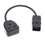 IEC 320 C20 Male Plug To UK Female Socket Power Rewireable Cord, 3G1.5mm Wire Gauge Cable, Convert t