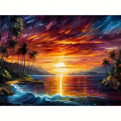 DIY Sunset Landscape Jigsaw Puzzles for Adults Focus Enhancement Therapy Office Decor Meaningful Ret