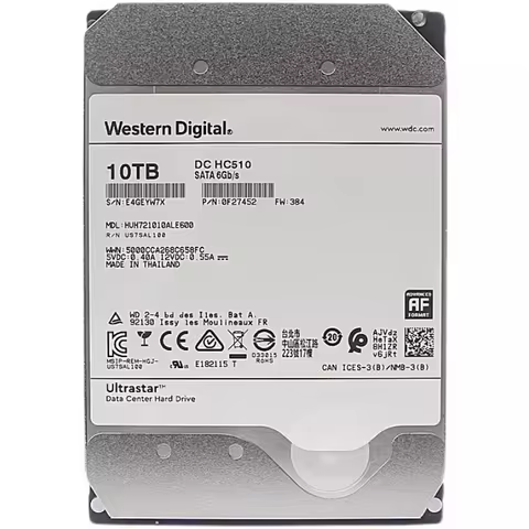 New WD HC510 HDD 10TB Server Enterprise Hard Disk 0 Power On HUH721010ALE600 10T Hard Disk Drive