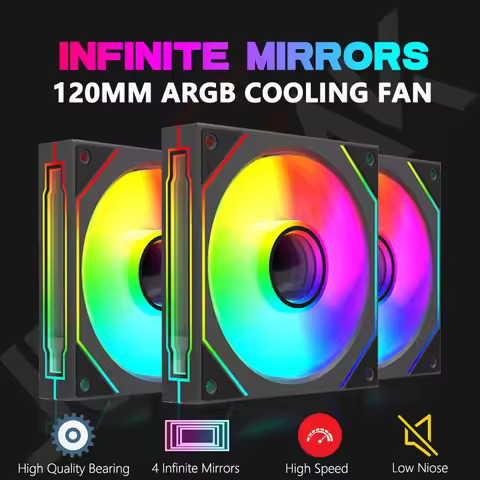 JUMPEAK FX120 ARGB Sync Infinite Mirror Effect 120mm Cooling Fan PWM Quiet 12cm RGB Fans For PC Comp
