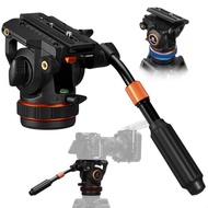 K&F Concept Professional Fluid Head, Lightweight Fluid Video Head Silky-Smooth Stable Tripod Head Mo