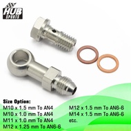 HUB sports Banjo Bolt Fitting Kit M10 / M11x1.0 / M12 / M14x1.5 To AN4 Or AN6-6 For Brake System/Eng