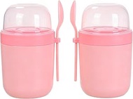 Yogurt Container Parfait Cups with Lids and Spoons, Cereal Cup On the Go, Plastic Airtight Snack Cru