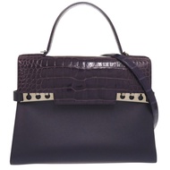 Delvaux Tempete MM 兩用肩包，銀色五金，皮革，鱷魚皮，紫色，手提包，1603 [二手] DELVAUX 鱷魚皮
