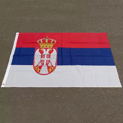 aerlxemrbrae 90x150cm Serbia 3x5ftsPolyester Hanging and Flying SRB RS Republika Srbija Serbia flags