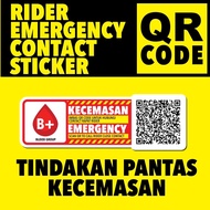 QR Code Rider Emergency Sticker Stickmaniac