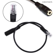 Greenbox 30cm 3.5mm Smartphone Headset to RJ9 Plug Converter Adapter Cable for Telephone