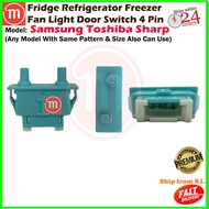 Samsung Toshiba Sharp Fridge Refrigerator Freezer Fan Light Door Switch 4 Pin MM7-SSD6