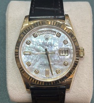 Rolex 118138 黃金鑽石貝殼面