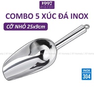 [Combo of 5] Small Size 304 Stainless Steel Ice Shovel 23x8cm With Hanger Grain Ice Shovel 97HOMELY 
