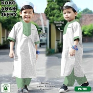 KATUN Ma JEFRI SET - Muslim Children'S Koko Pants SET Embossed Cotton Short Sleeve Size XS SML Age 2