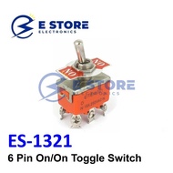 E-TEN 1321 ON/ON 6 Pin 15A 250VAC Toggle Switch - ES-1321