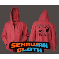 MERAH HAKUNA MATATA RED ZIPPER HOODIE JACKET - SEKAWAN CLOTHING