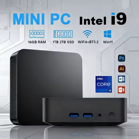 Intel Core N5095A/i9- 8950HK Gaming Mini PC Windows 11 Pro 16GB DDR4 1TB 2TB M.2 SSD UHD Graphics 10