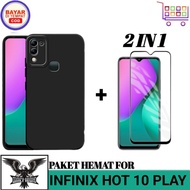 CASE INFINIX HOT 10 PLAY SOFT CASE FREE TEMPERED GLASS FULL LAYAR