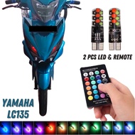 YAMAHA LC135 T10 Headlight Bulb RGB LED Remote Control Multi Color COB Chip Tukar Lampu Mentol Kelip