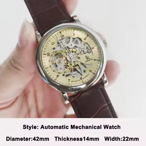 IK Colouring Mechanical Watches Clock Luxury Watch for Men Waterproof Skeleton Man Wristwatches Fash