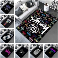 Stussy logo print rug, home decor mat for living room and bedroom, bathroom absorbent and non-slip m