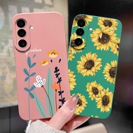 Case For Samsung Galaxy M56 F56 5G Cute Cartoon Flowers Pattern Protective Liquid Silicone Soft Back