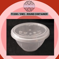 Round Container FC200 SW2 {50PCS} / Disposable Plastic Food Container / PP Container / Bekas Puding