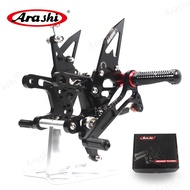 Arashi CNC Adjustable Rearset For KAWASAKI Ninja ZX-10R ZX1000 / ABS 2016 - 2024 Motorcycle Footrest Foot Pegs M8 Titanium Bolt ZX10R ZX-1000 ABS 2017 2018 2019 2020 QS GP Shift