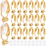 1 Box 36Pcs Gold Earring Converter Clip on Earrings Converter Brass Non Pierced Earring Clips with S
