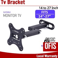 Adjustable 14-27 Inch LCD LED TV Monitor Arm Wall Mount Bracket