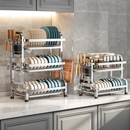 Kitchen Drain Rack 304 Stainless Steel Storage Rack Multifunctional Countertop Chopsticks Plate Dish