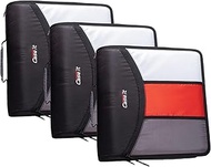 Case-it The Mighty Zip Tab Zipper Binder - 3 Inch O-Rings - 5 Color Tab Expanding File Folder - Mult