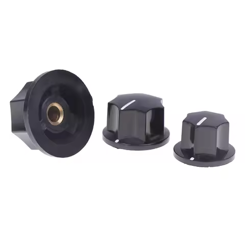 5Pcs Bakelite Knob MF-B01 MF-B02 MF-B03 Hexagonal Potentiometer Band Switch Cap Inner Hole 6MM Poten