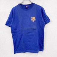 古著巴塞隆納足球俱樂部短袖T卹，比賽服，羅納迪尼奧球衣號碼，藍色