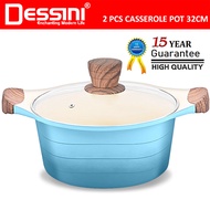 DESSINI ITALY XWB-32 Die Cast Aluminium Non Stick Casserole Pot Bowl Deep Fry Pan Induction Cookware