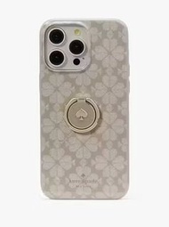 美國 Kate Spade iphone 15 Pro Max 手機保護殼 手機殼 黑桃印花指環扣